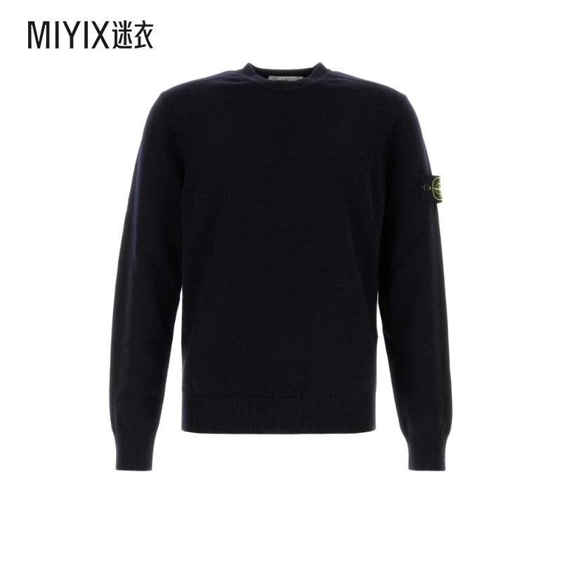 Stone Island 標誌貼片圓領毛衣男款 迷衣时尚