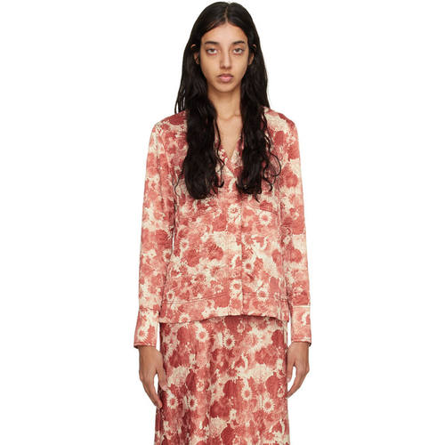 Ganni 甘尼 女士 SS23 衬衫 GANNI 橙色 Floral