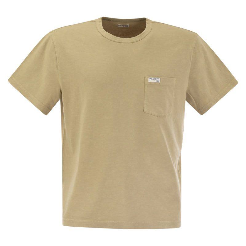 Fay 男士 SS24 T恤 Archive 貼布圓領 T 卹
