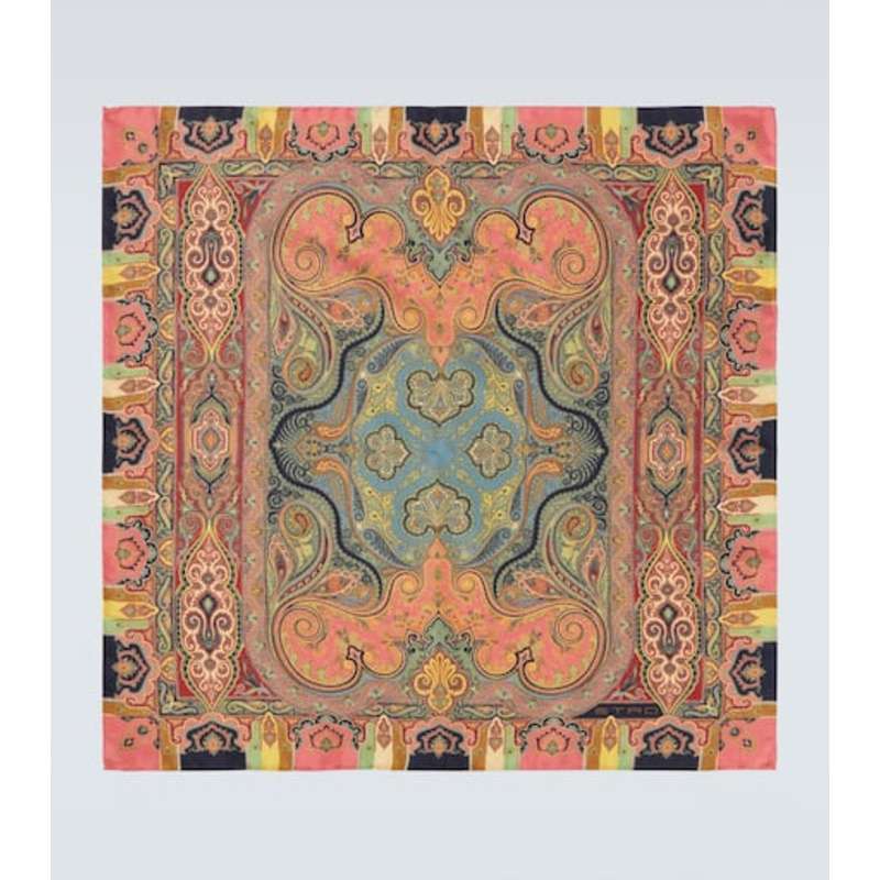 Etro 男士 领带/领结 印花真丝围巾