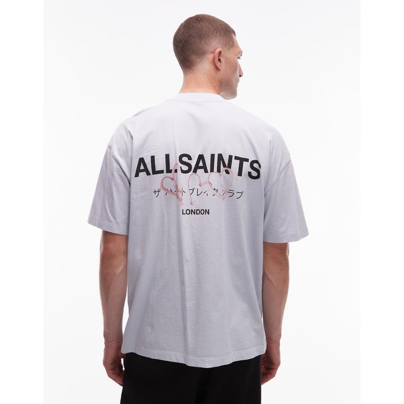 AllSaints 男士 T恤 Amore 水手领蓝色T恤(shore)