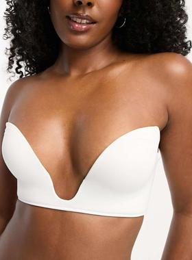 ASOS DESIGN 女士 文胸 moulded 设计超细纤维开襟深V文胸(白色)