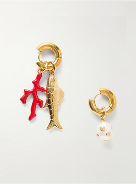 MARTHA CALVO 女士 SS26 耳环 plated-gold, 礁石珍珠珐琅