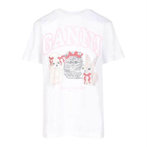 Ganni 甘尼 女士 SS26 T恤 Ganni 动物印花