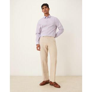 ASOS DESIGN 男士 衬衫 设计正装舒适熨平府绸常规淡紫色