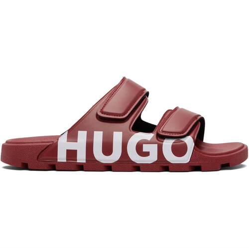 Hugo 雨果 男士 凉鞋 红色 Double Touch-Closure Straps Logo