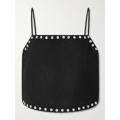 Staud 女士 SS26 背心 Kirra 纽扣装饰亚麻混纺