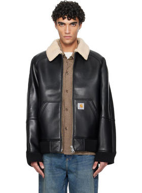 Carhartt WIP 男士 夹克 黑色 Shepton 合成皮革夹克