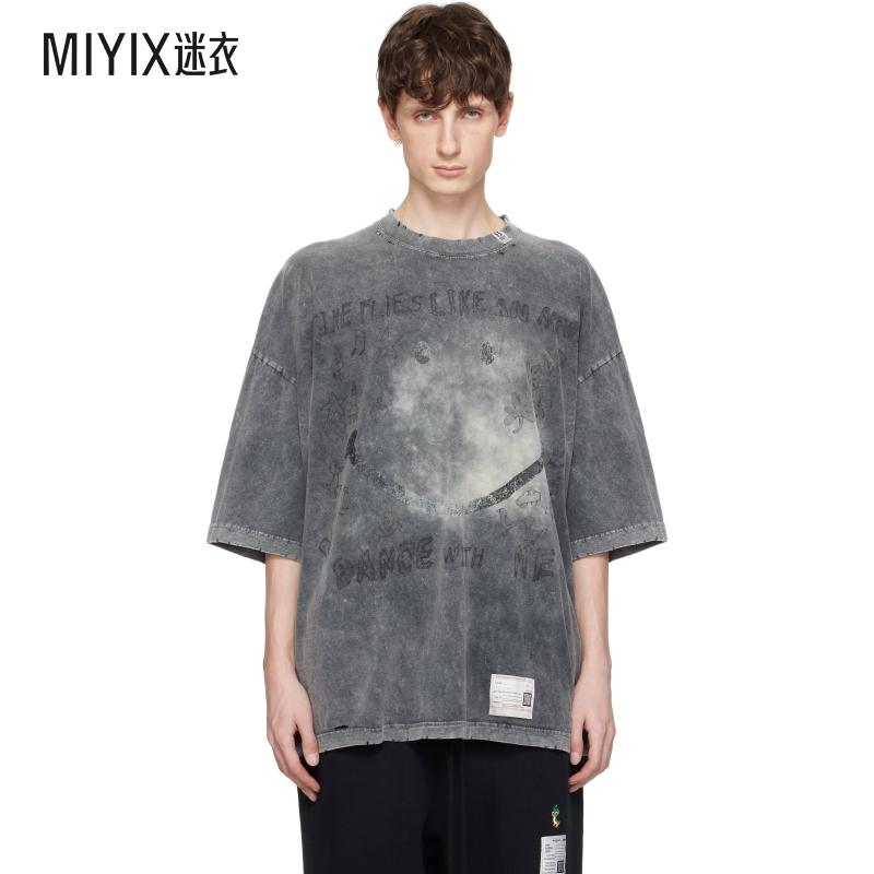 Maison Mihara Yasuhiro三原康裕 男款黑色 Bleached Smily Face