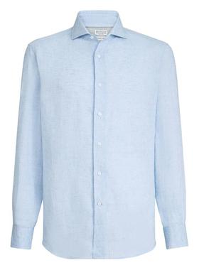 Brunello Cucinelli 男士 SS26 衬衫 Clear 蓝色衬衫