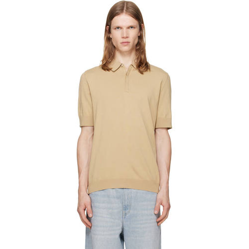 Hugo 雨果 男士 POLO衫 HUGO 驼色 Knit Covered-Placket Polo 衫