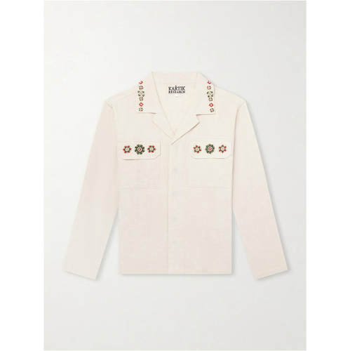 Kartik Research 男士 FW26 衬衫 Surya Camp-Collar 刺绣棉质