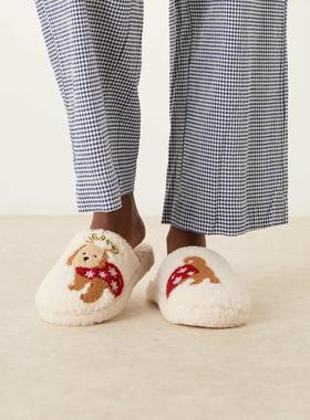 ASOS DESIGN 女士 凉拖 Zizi cavapoo borg 设计刺绣便鞋(奶油色)