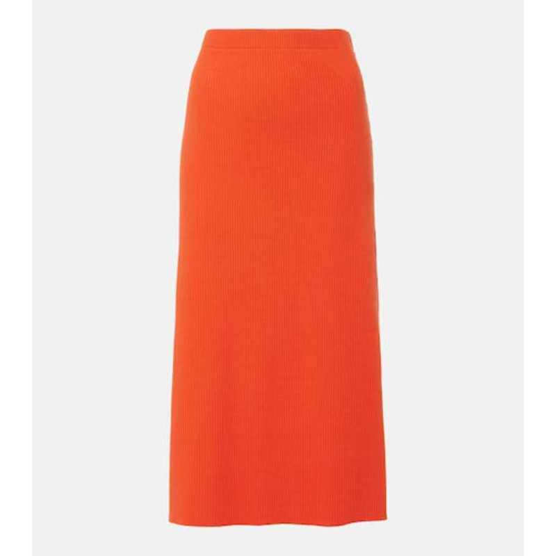 Vince 女士 中长裙 罗纹针织棉混纺中长半身裙