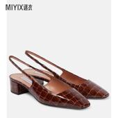 迷衣时尚 Aquazzura 皮质露跟浅口鞋 女款 Ginza