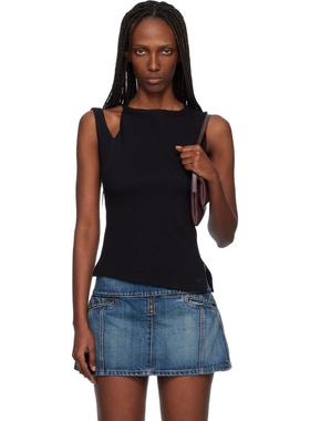 Courrèges 女士 背心 黑色 Oblique 90's Rib 背心