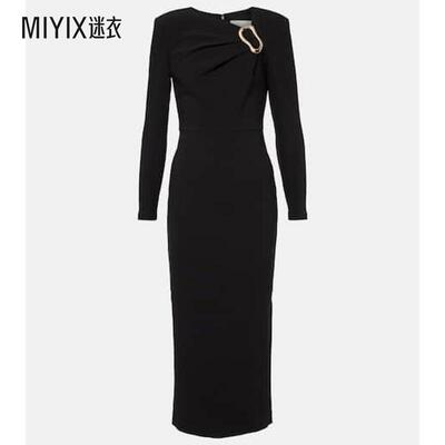 Roland Mouret 女款crêpe 不对称中长连衣裙 迷衣时尚