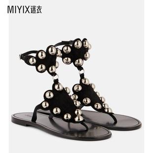 marant Velvee isabel 女款 铆钉绒面革凉鞋 迷衣时尚