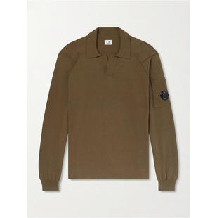 C.P. Company 男士 SS26 POLO衫 Logo-Appliquéd 海岛棉Polo毛衣