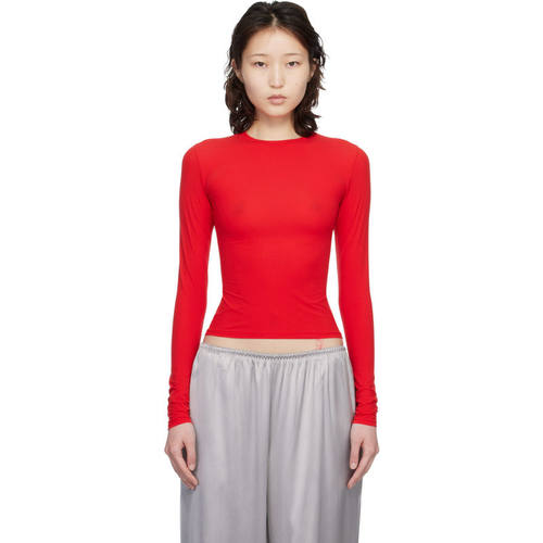 SKIMS 女士 T恤 红色 Fits Everybody 长袖