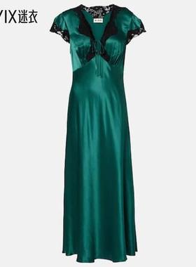 RIXO 女款Amari 缎面中长连衣裙 迷衣时尚