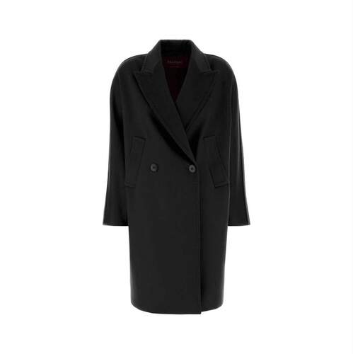 MM STUDIO 女士 FW26 外套 Mastro 黑色羊毛大衣