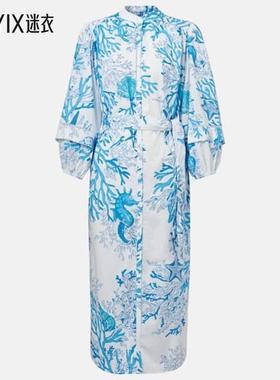 Poupette St Barth 女款Cathy 印花棉质衬衫式连衣裙 迷衣时尚