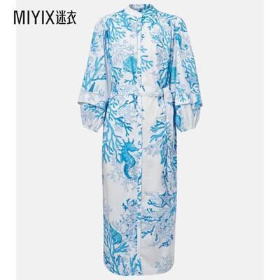 Poupette St Barth 女款Cathy 印花棉质衬衫式连衣裙 迷衣时尚