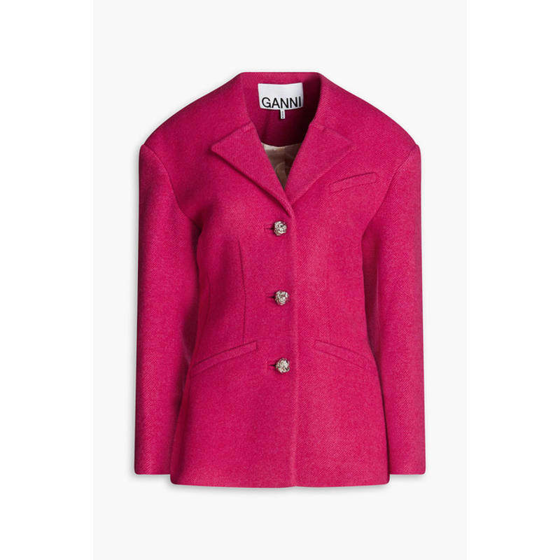 Ganni 女士 夹克 羊毛混纺斜纹布西装外套,女装/女士精品,常规大码外套,淘宝优惠券,粉丝福利购,淘宝优惠卷