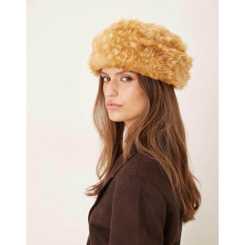 My Accessories 女士 毛线帽 My 饰品人造皮草鹿形印花小便帽