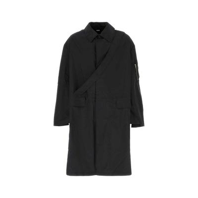 Random Identities 男士 SS24 外套 黑色聚酯大衣