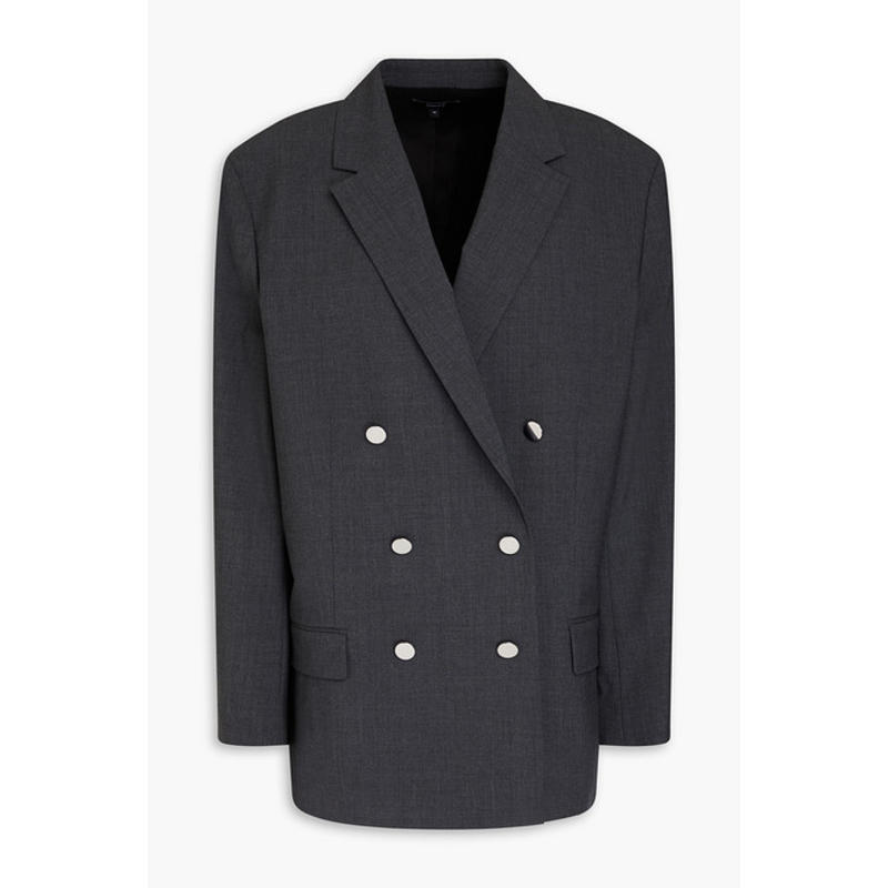 Theory 女士 夹克 双排扣羊毛混纺西装外套