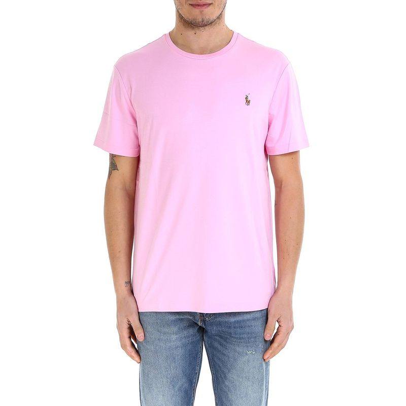 Polo Ralph Lauren拉夫劳伦25新品男士粉色纯棉针织短袖T恤正品