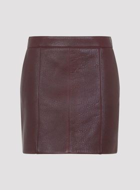 Chloé 女士 FW25 迷你裙 紫色羔羊皮迷你半身裙