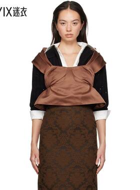Shushu/Tong 女士棕色 Three-Dimensional Pleated 上装 迷衣时尚