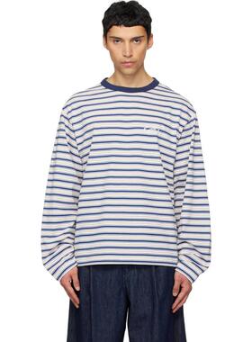 We11Done 男士 T恤 白色  蓝色 Stripe 长袖