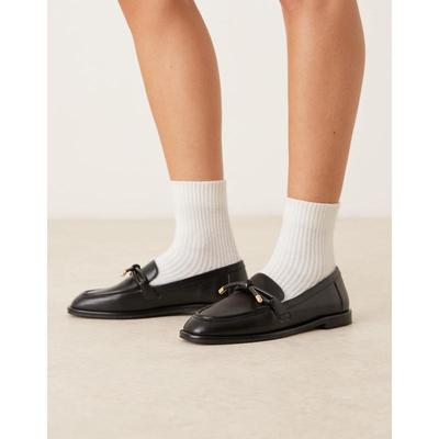 ASOS DESIGN 女士 乐福鞋 Marquise 设计蝴蝶结(黑色)