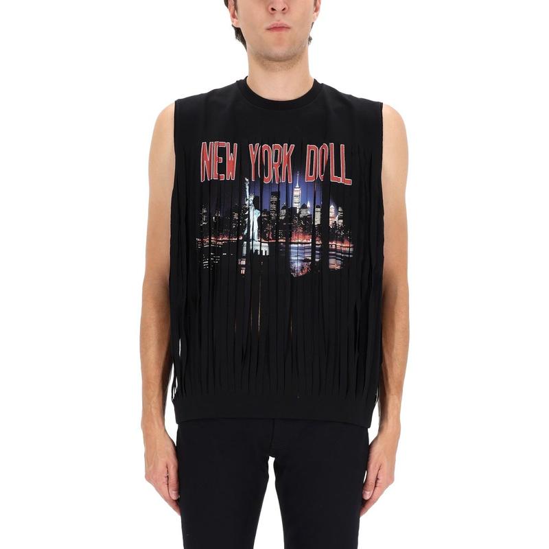 DSquared2 男士 FW25 T恤 X Vaquera 流蘇無袖T卹