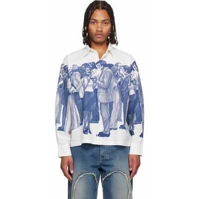 Carne Bollente 男士 衬衫 白色  蓝色 How I Met Your Father