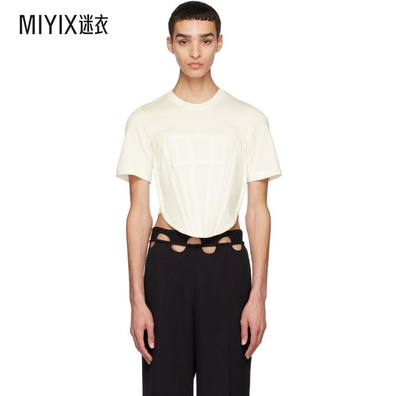 Dion Lee 男 灰白色 Corset T 恤 迷衣时尚