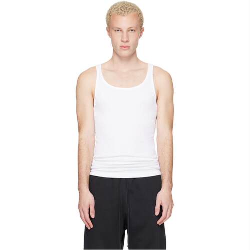SKIMS 男士 背心 三件装白色 Cotton Rib