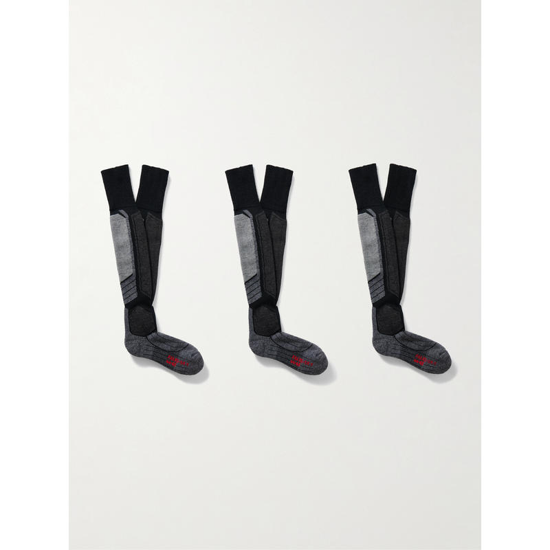 Falke 男士 SS26 袜子 SK2 Intermediate Ski 3对装双面提花袜子