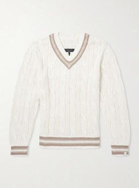 Rag  Bone 男士 SS26 毛衣 Tristan 条纹粗线针织棉质毛衣