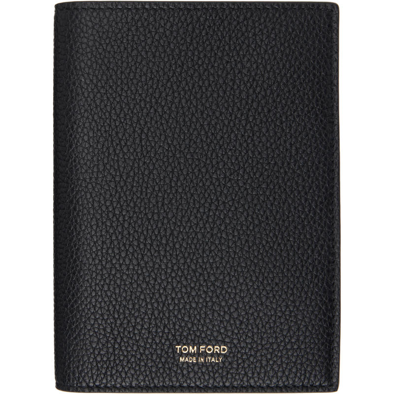 Tom Ford 男士 包袋配件 黑色 Soft Grain Leather T Line 护照套
