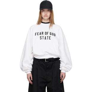 Essentials 女士 卫衣 白色 Fleece Raglan Crewneck 套头衫