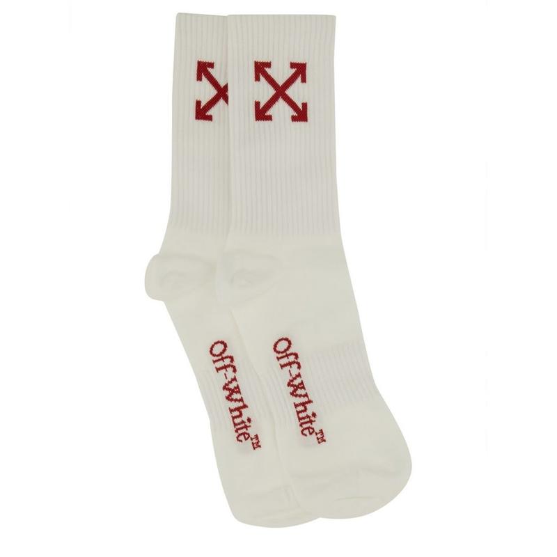 Off-White 男士 FW25 袜子 灰白色標誌嵌花襪子