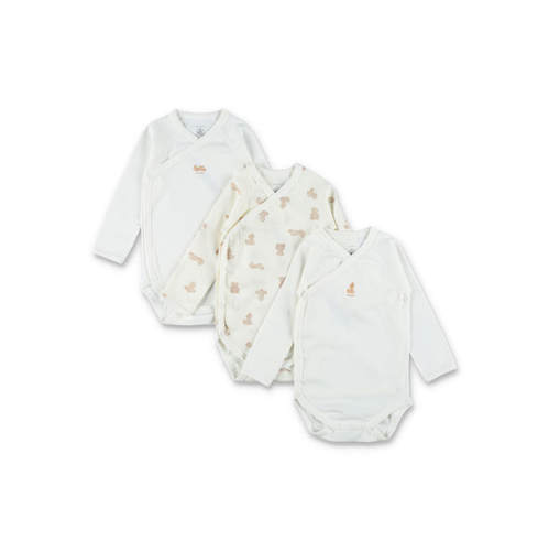 Petit Bateau 婴儿 FW26 服装 Petit bodysuits 宽浅领三件套童装