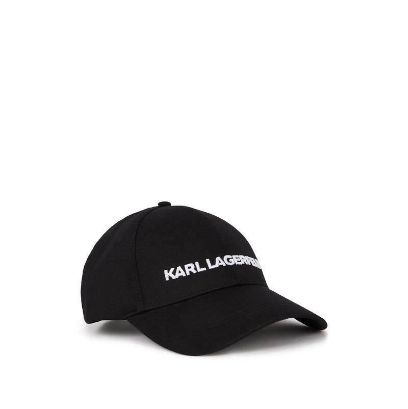 Karl Lagerfeld 卡尔·拉格斐 女士 SS26 帽子 黑色刺绣白色徽标