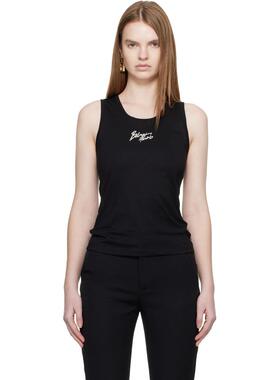 Balmain 女士 背心 黑色 Relaxed Paris Brush Print 背心