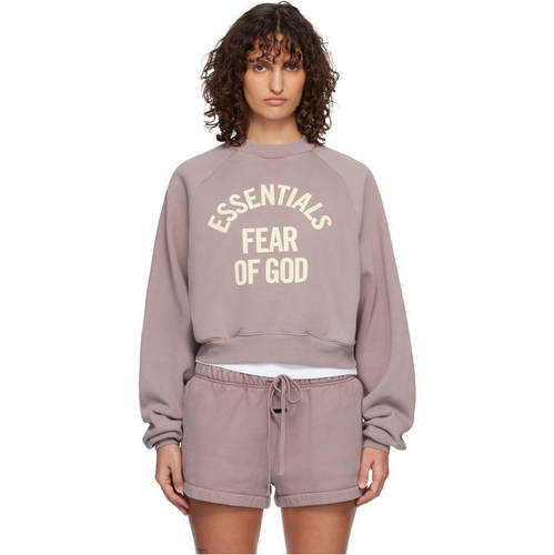 Essentials 女士 卫衣 紫色 Campus 90's Cropped Raglan 套头衫